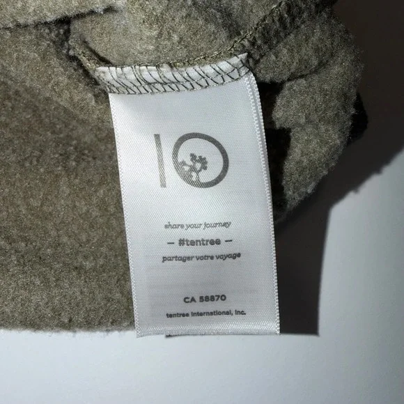 Tentree Womens Small Olive Green Nature Print Raglan Sweatshirt Organic Cotton - Picture 4 of 13